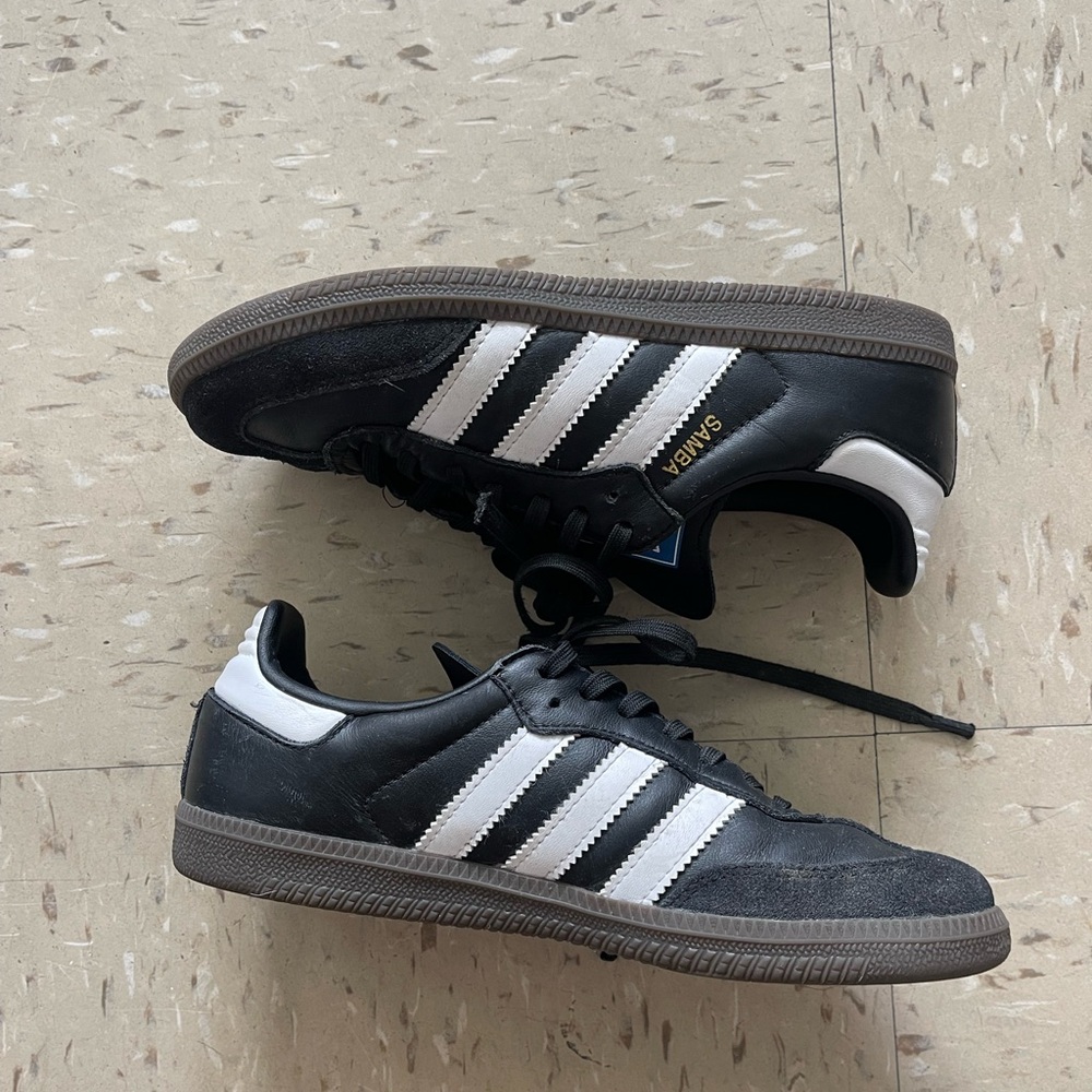 Adidas Men's Black and White Samba Sneakers
